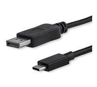 StarTech.com 6ft/1.8m USB C to DisplayPort 1.2 Cable 4K 60Hz - USB-C to DisplayPort Adapter Cable HBR2 - USB Type-C DP Alt Mode to DP Monitor Video Cable - Works w/ Thunderbolt 3 - Black