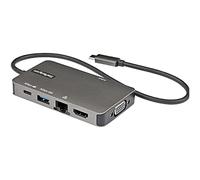 StarTech 6-in-1 USB-C Mini Dock, 4K 30Hz HDMI or VGA, 100W PD, GbE | ChromeOS, Driverless, Aluminium, 30cm/12in cable, 3-port USB 5Gbps hub, Ultrawide 3440x1440, 85W charging, BC 1.2