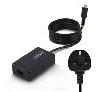 StarTech 65W USB-C Laptop Charger, 1.5m Tethered USB-C Cable, Power Adapter Brick for Dell, XPS, HP ProBook, MacBook Pro, Microsoft Surface Pro