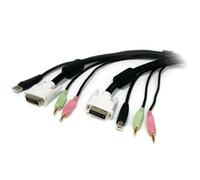 StarTech.com 6 ft 4-in-1 USB DVI KVM Cable with Audio and Microphone - DVI KVM Cable - USB KVM Cable - KVM Switch Cable (USBDVI4N1A6)