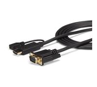 StarTech 6ft Active HDMI to VGA Cable, 1920 x 1200, 1080p (HD2VGAMM6) | Active HDMI to VGA monitor or display cable, 2m, Digital to analogue conversion, Built-in, Reduce clutter