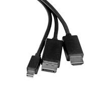 StarTech 6ft HDMI or Mini DP to HDMI Cable, Passive, 4K 30Hz (DPMDPHD2HD) | 2m, HDMI, DP or Mini DP input, Three sources to one HDMI, Boardroom and classroom ready, Single cable for multiple sources