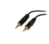 StarTech 6ft Slim 3.5mm Audio Cable, Male to Male, Aux Cable (MU6MM) | Gold Plated Connectors
