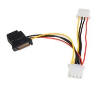 StarTech 6in SATA to LP4 Power Adapter with 2 LP4, Black (LP4SATAFM2L) | 4 pin internal power (F) to SATA power (M), 2 Additional LP4