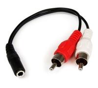 StarTech.com 6in Stereo Audio Cable - 3.5mm Female to 2x RCA Male