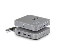 StarTech 7-in-1 USB-C DisplayLink Dual 4K 60Hz HDMI Docking Station, GbE | VESA and USB-IF compliant, 82W laptop charging, 22in 56cm cable, MAC address passthrough, Wi-Fi auto switch