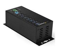 StarTech.com 7-Port USB 3.0 Hub with Power Adapter - Metal Industrial USB-A Hub with ESD & 350W Surge Protection - Din/Wall/Desk Mountable - High Speed USB 3.2 Gen 1 (5Gbps) Hub