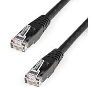 StarTech 7ft CAT6 Ethernet Cable - Black CAT 6 Gigabit Ethernet Wire -250Mhz 100W PoE RJ45 UTP Molded Network Patch Cord with Strain Relief (C6PATCH7BK)