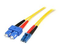StarTech 7m OS1 Fibre Cable, LC to SC, 9/125 Duplex, LSZH | 9/125um duplex fibre optic cord for servers, Jumper, Switches, And data centre networking, LC and SC male connectors, Moulded