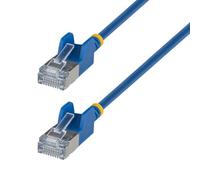 StarTech 80cm Cat6a Ultra-Slim Ethernet Cable, U/FTP, PoE, 500MHz, Blue