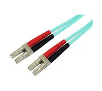 StarTech.com Fiber Optic Cable - 10 Gb Aqua - Multimode Duplex 50/125 - LSZH - LC/LC - 3 m~3m (10ft) LC/UPC to LC/UPC OM3 Multimode Fiber Optic Cable, Full Duplex 50/125µm Zipcord Fiber, 100G Networks, LOMMF/VCSEL, <0.3dB Low Insertion Loss, LSZH Fiber Pa