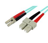 StarTech.com 1m (3ft) LC/UPC to SC/UPC OM3 Multimode Fiber Optic Cable Full Duplex 50/125m Zipcord Fiber Cable 100G Low Insertion Loss LSZH Fiber Jumper Cord