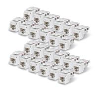 StarTech Cat6 Keystone Jack, 24-Pack RJ45 Ethernet Keystone Jacks, UTP Cat6 Wall Jack, 90-Degree 110 Punch Down, White