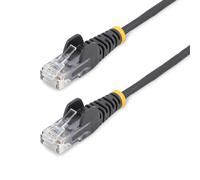 Startech 0.5m Slim Cat6 Cable - Black - Snagless - 28 Awg Copper Wire