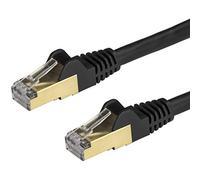 StarTech.com 0.50 m CAT6a Ethernet Cable - 10 Gigabit Shielded Snagless RJ45 100W PoE Patch Cord - 10GbE STP CAT6a Network Cable w/Strain Relief - Black Fluke Tested UL/TIA Certified (6ASPAT50CMBK)