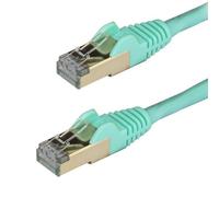StarTech.com 0.50m CAT6a Ethernet Cable - 10 Gigabit Shielded Snagless RJ45 100W PoE Patch Cord - 10GbE STP Network Cable w/Strain Relief - Aqua Fluke Tested/Wiring is UL Certified/TIA