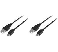 StarTech.com 0.5m Mini USB 2.0 Cable - A to Mini B - M/M (USB2HABM50CM) (Pack of 2)