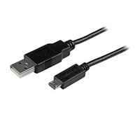 StarTech.com 0.5m Mobile Charge Sync USB to Slim Micro USB Cable - Phones & Tablets - A to Micro B M/M - Thin Micro USB Charging Cable (USBAUB50CMBK)