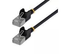 StarTech.com 1.5m Black Ultra Slim Cat6A Ethernet Cable Snagless FTP Pure Bare Copper Wire 34AWG Slim RJ45 Network Patch Cord Individually Tested