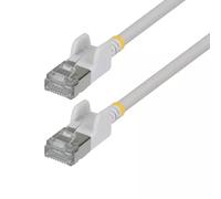 StarTech.com 1.5m White Ultra Slim Cat6A Ethernet Cable Snagless FTP Pure Bare Copper Wire 34AWG Slim RJ45 Network Patch Cord Individually Tested