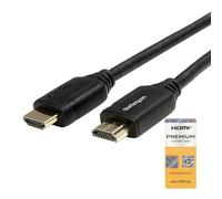 StarTech.com 1.6ft (50cm) Premium Certified HDMI 2.0 Cable with Ethernet - High Speed Ultra HD 4K 60Hz HDMI Cable HDR10 - HDMI Cord (Male/Male Connectors) - For UHD Monitors, TVs, Displays