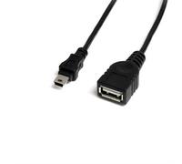 StarTech.com 1 ft Mini USB 2.0 Cable - USB A to Mini B F/M 0.3 m USB A Mini-USB B Male/Female 0.48 Gbit/s Black