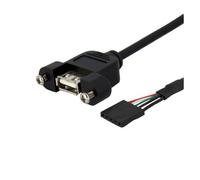 StarTech.com 1 ft Panel Mount USB Cable - USB A to Motherboard Header Cable F/F