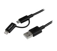 StarTech.com 1 m (3 ft.) 2 in 1 Charging Cable - USB to Lightning or Micro-USB for iPhone / iPad / iPod / Android - Apple MFi Certified - Multi Phone Charger - USB 2.0