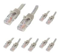StarTech.com 1 m Gray Cat5e Snagless RJ45 UTP Patch Cable - 1m Patch Cord - Ethernet Patch Cable - RJ45 Male to Male Cat 5e Cable (45PAT1MGR), Grey (Pack of 5)