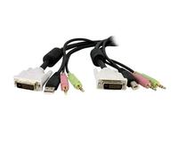 StarTech.com 10 ft / 3m 4-in-1 USB Dual Link DVI-D KVM Switch Cable w/ Audio & Microphone (DVID4N1USB10)