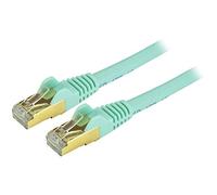 StarTech.com 10 ft / 3m CAT6a Ethernet Cable - 10 Gigabit Shielded Snagless RJ45 100W PoE Patch Cord - 10GbE STP Category 6a Network Cable - Aqua Fluke Tested UL/TIA Certified (C6ASPAT10AQ)