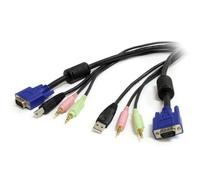 StarTech.com 10 ft 4-in-1 USB VGA KVM Cable with Audio and Microphone - VGA KVM Cable - USB KVM Cable - KVM Switch Cable (USBVGA4N1A10)