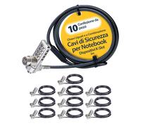 StarTech.com 10-Pack Dual-Access Laptop Lock, 6.5ft (2m) Keyed Alike and Combina