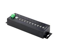 StarTech.com 10-Port Industrial USB 2.0 Hub, Rugged USB Hub w/ESD Level 4 Protection, DIN/Wall/Desk-Mountable USB-A HUB, USB Port Expander w/Lockable Ports, Multiport USB Hub