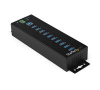 StarTech.com 10-Port USB 3.0 Hub with Power Adapter - Metal Industrial USB-A Hub with ESD & 350W Surge Protection - Din/Wall/Desk Mountable - High Speed USB 3.2 Gen 1 (5Gbps) Hub