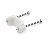 StarTech.com 100 Pack Cable Clips with Nails - Two Steel Nails - Reusable Nail-in Clamps - Brick/Drywall Cable Fasteners - Ethernet Cord/AV/Coax Cable - Mounting Cable Tacks - White - TAA (CBMDNMCC1)