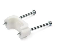 StarTech.com 100 Pack Cable Clips with Nails - Two Steel Nails - Reusable Nail-in Clamps - Brick/Drywall Cable Fasteners - Ethernet Cord/AV/Coax Cable - Mounting Cable Tacks - White - TAA (CBMDNMCC1)