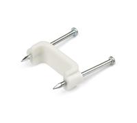 StarTech.com 100 Pack Cable Clips with Nails - Two Steel Nails - Reusable Nail-in Clamps - Brick/Drywall Cable Fasteners - Ethernet Cord/AV/Coax Cable - Mounting Cable Tacks - White - TAA