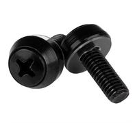 StarTech Mounting Screws CABSCRWSM62B M6 x 12 mm — 100 Pack, Black for Server Rack & Cabinet