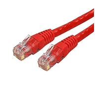 StarTech.com 100ft CAT6 Ethernet Cable - Red CAT 6 Gigabit Ethernet Wire -650MHz 100W PoE RJ45 UTP Molded Network/Patch Cord w/Strain Relief/Fluke Tested/Wiring is UL Certified/TIA (C6PATCH100RD)