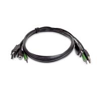 StarTech.com 10ft (3m) Dual-DisplayPort KVM Cable, USB 2.0, 3.5mm Audio, Universally Compatible Combo Cable for KVM Switches, TAA Compliant