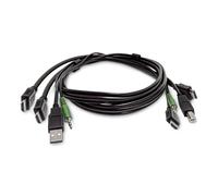 StarTech.com 10ft (3m) Dual-HDMI KVM Cable, USB 2.0, 3.5mm Audio, Universally Compatible Combo Cable for KVM Switches, TAA Compliant
