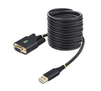StarTech.com 10ft (3m) USB to Null Modem Serial Adapter Cable Interchangeable DB9 Screws/Nuts COM Retention USB-A to RS232 FTDI Level-4 ESD Protection Windows/macOS/ChromeOS/Linux - Rugged TPE Construction