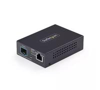 StarTech 10GbE Multi-Gigabit Open SFP+ Fiber Media Converter, 10G/5G/2.5G/1G/100M, Copper to 10GBASE-X SFP+, TAA