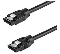 StarTech.com 12 Inch (30cm) Round SATA Cable - Latching Connectors - 6Gbs SATA Data Cord - SATA Hard Drive Power Cable - Black (SATRD30CM)