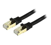 StarTech.com 12ft CAT6a Ethernet Cable - 10 Gigabit Shielded Snagless RJ45 100W PoE Patch Cord - 10GbE STP Network Cable w/Strain Relief - Black Fluke Tested/Wiring is UL Certified/TIA (C6ASPAT12BK)