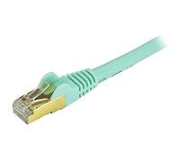 StarTech.com 12ft CAT6a Ethernet Cable - 10 Gigabit Shielded Snagless RJ45 100W PoE Patch Cord - 10GbE STP Network Cable w/Strain Relief - Aqua Fluke Tested/Wiring is UL Certified/TIA (C6ASPAT12AQ)