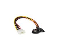 StarTech.com 12in LP4 to 2x Latching SATA Power Y Cable Splitter Adapter - 4 Pin LP4 to Dual SATA