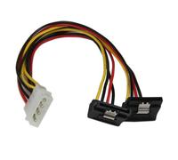 StarTech.com 12in LP4 to 2x Right Angle Latching SATA Power Y Cable Sp