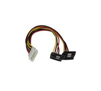 StarTech.com 12in LP4 to 2x Right Angle Latching SATA Power Y Cable Splitter - 4 Pin Molex to Dual SATA